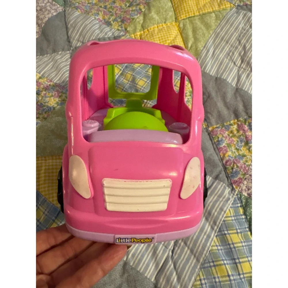 Fisher Price Little People Pink SUV Car Mom and Baby Figures Toy Set WORKS CLEAN